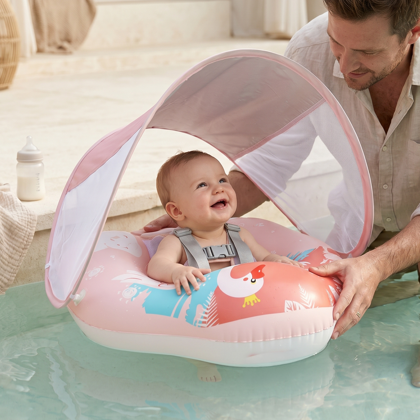 Baby Swimming Float Ring with Mesh Seat – Inflatable Pool Float