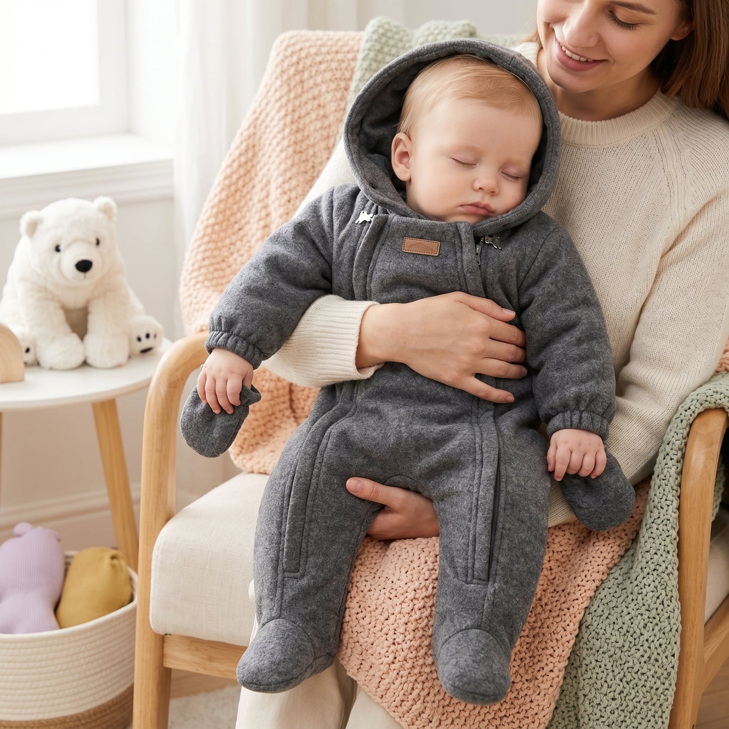 Baby Winter Fleece Snowsuit with Hood – Warm Outerwear