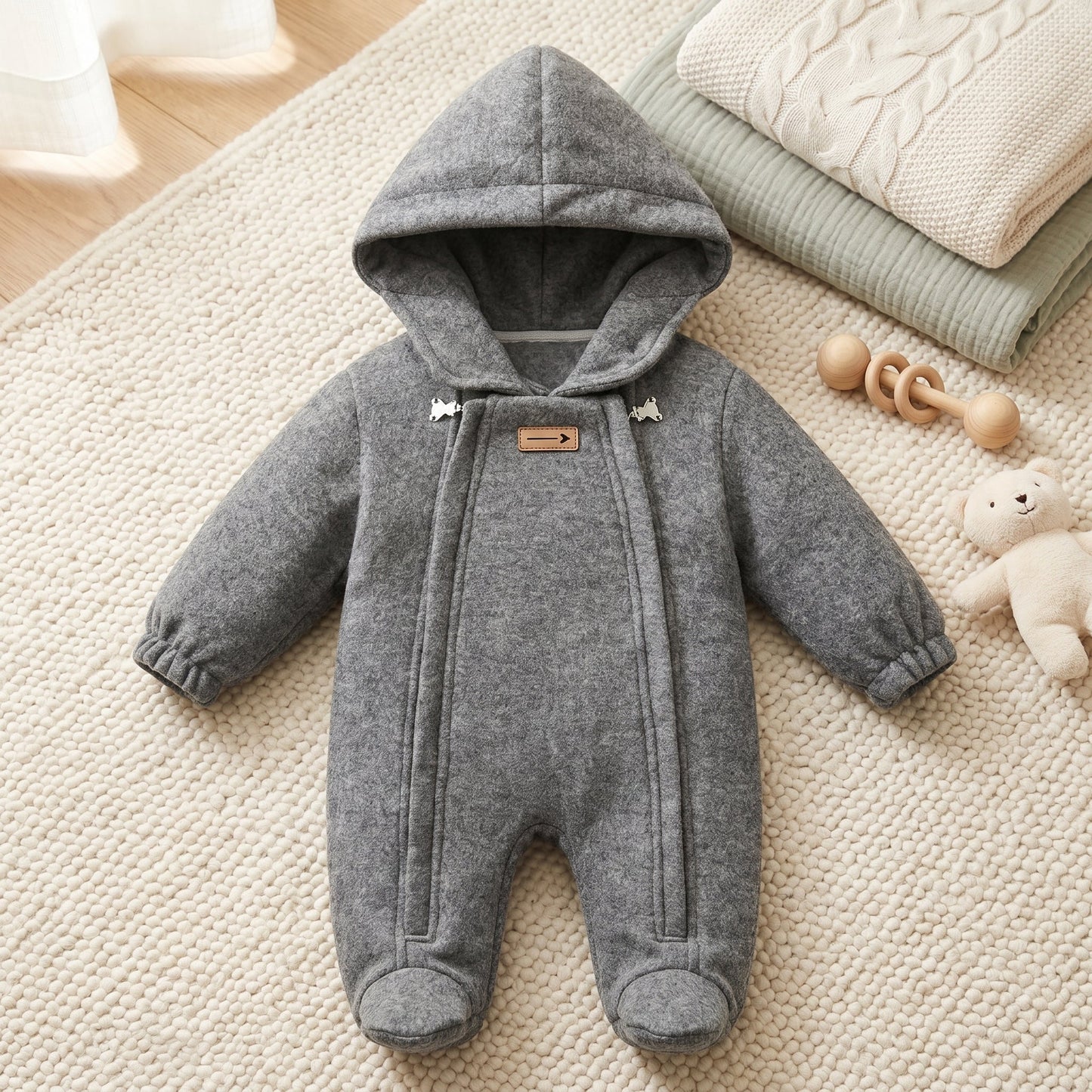 Baby Winter Fleece Snowsuit with Hood – Warm Outerwear