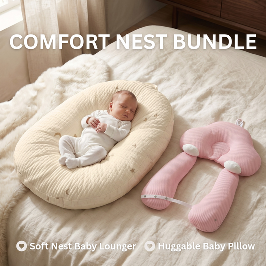 Baby Comfort Nest Bundle Set – Lounger & Pillow Set