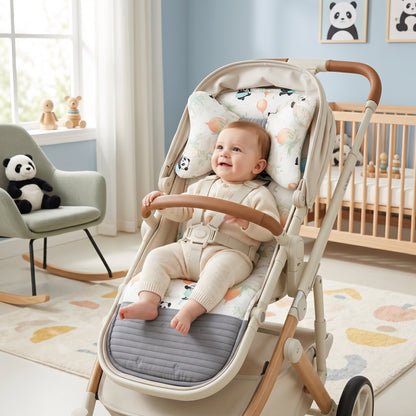 Soft Cotton Stroller Seat Cushion – Reversible Cartoon Liner