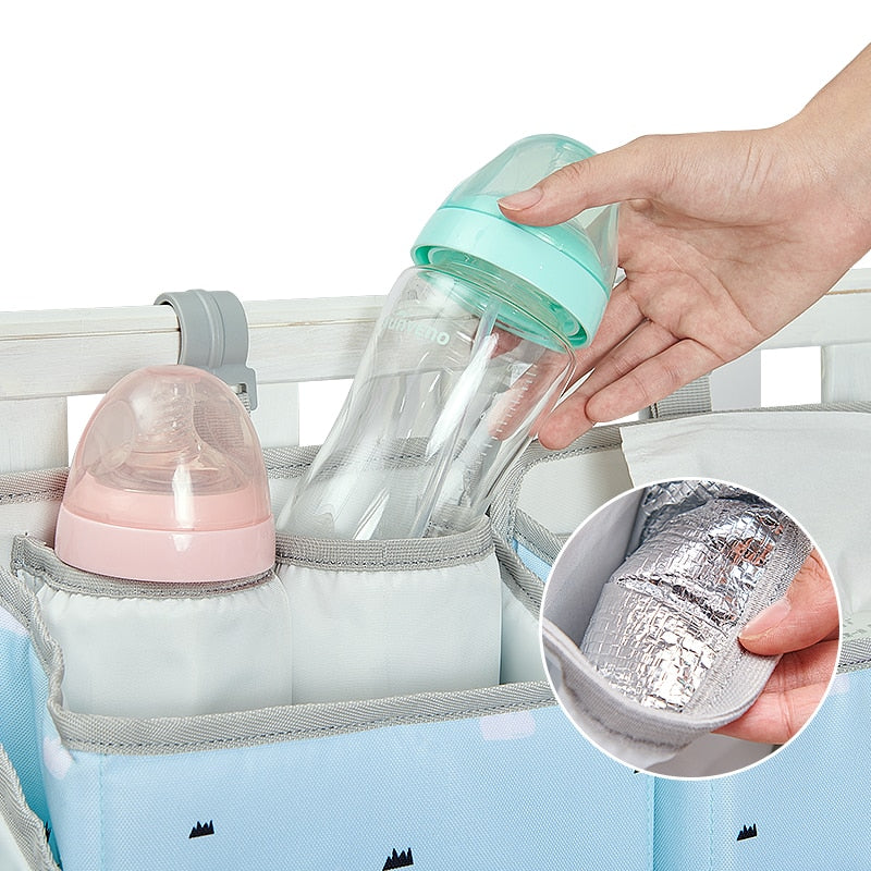 Hanging Crib Storage Organizer – Detachable Pocket Caddy
