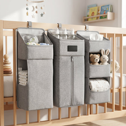 Hanging Crib Storage Organizer – Detachable Pocket Caddy