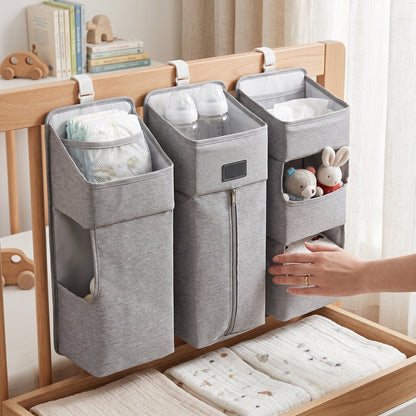 Hanging Crib Storage Organizer – Detachable Pocket Caddy