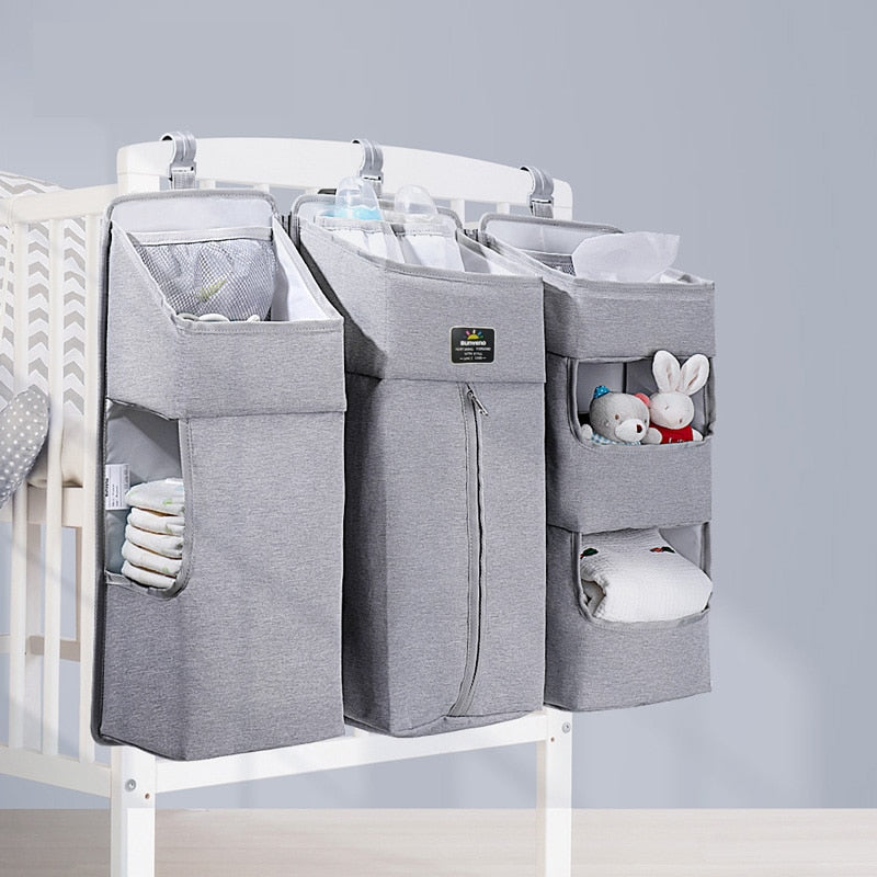 Hanging Crib Storage Organizer – Detachable Pocket Caddy