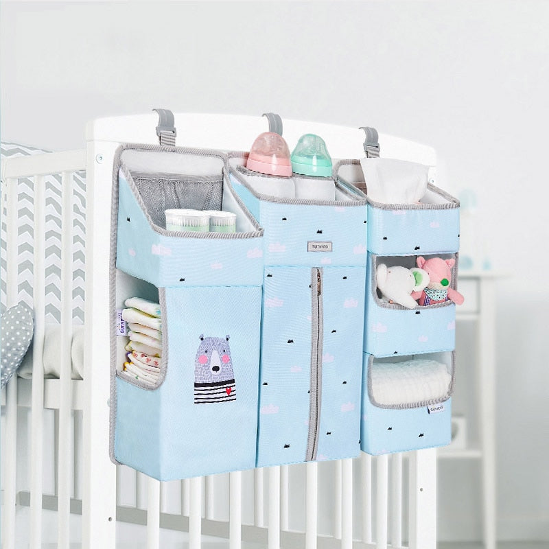 Hanging Crib Storage Organizer – Detachable Pocket Caddy