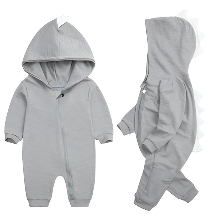 Dinosaur Hooded Baby Onesie – Cozy Fleece Bodysuit