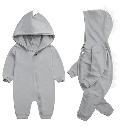 Dinosaur Hooded Baby Onesie – Cozy Fleece Bodysuit