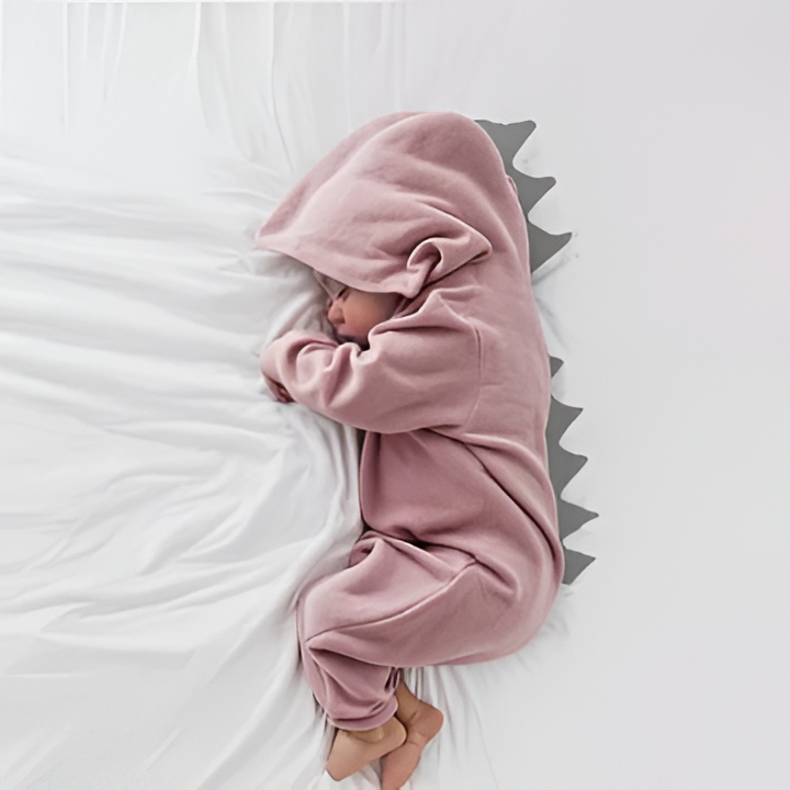 Dinosaur Hooded Baby Onesie – Cozy Fleece Bodysuit