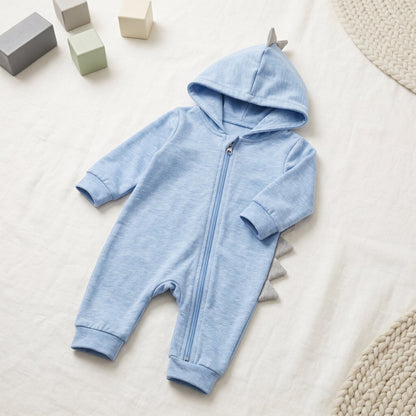 Dinosaur Hooded Baby Onesie – Cozy Fleece Bodysuit