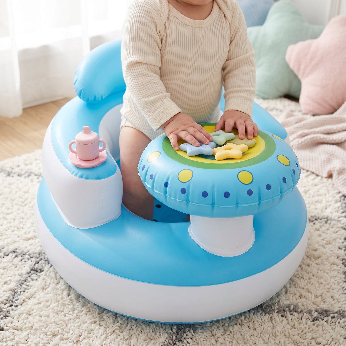 Inflatable Baby Floor Seat – Sit-Up Support Chair