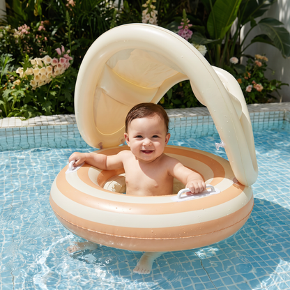 Inflatable Baby Swim Ring with Sun Canopy – Shaded Float