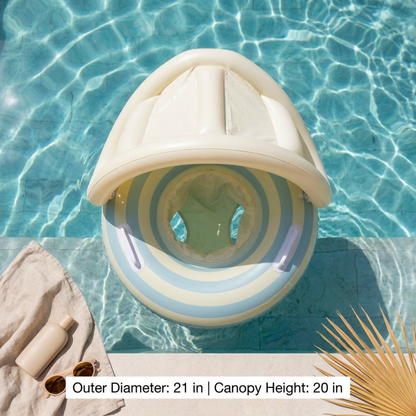 Inflatable Baby Swim Ring with Sun Canopy – Shaded Float