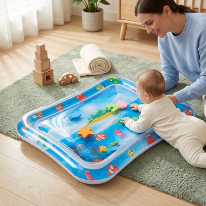 Inflatable Tummy Time Water Play Mat for Toddlers