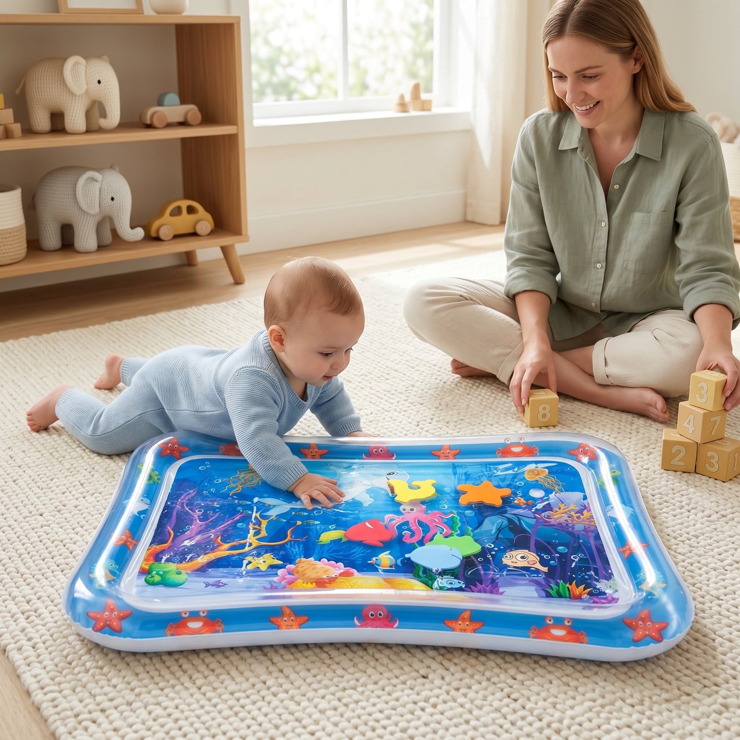 Inflatable Tummy Time Water Play Mat for Toddlers