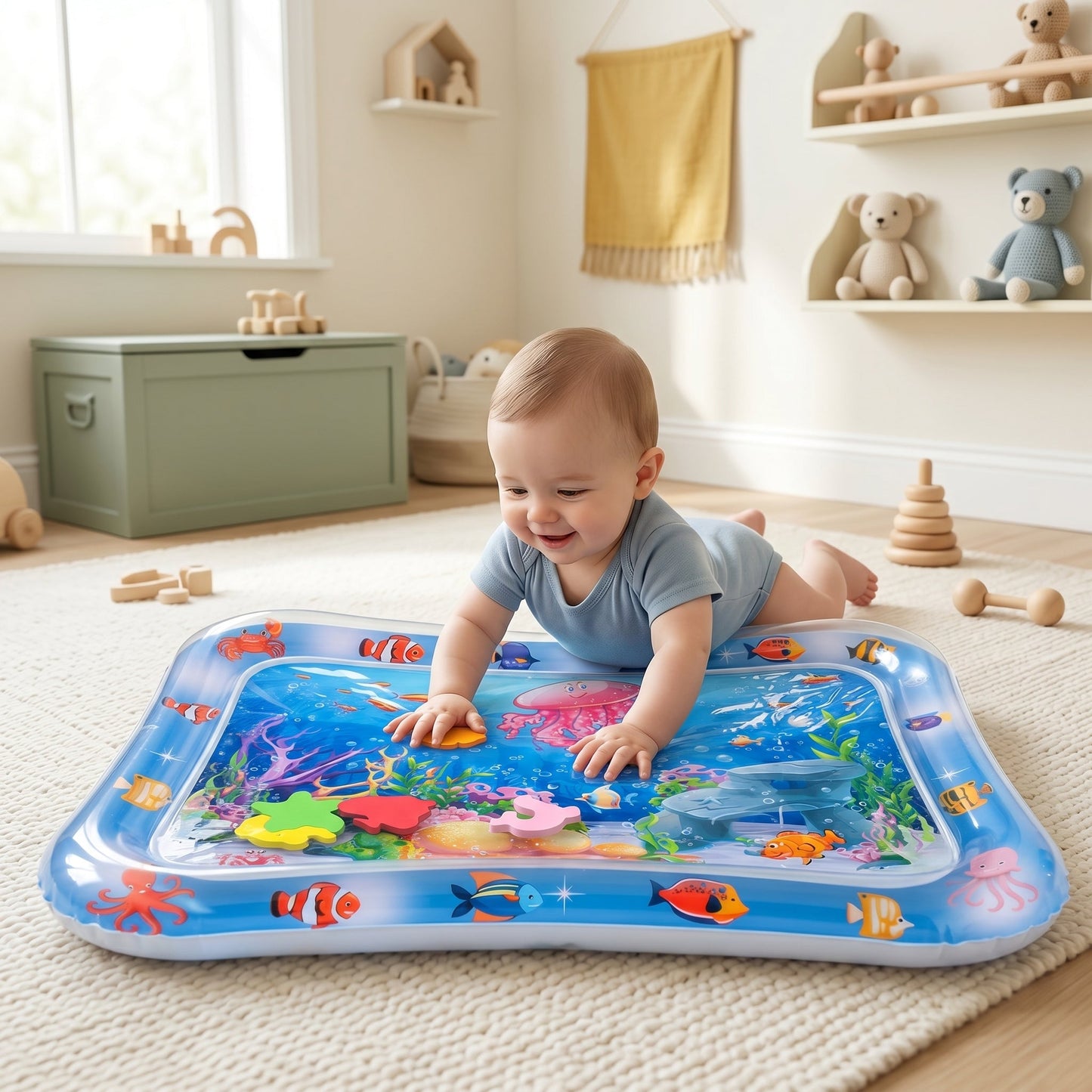 Inflatable Tummy Time Water Play Mat for Toddlers
