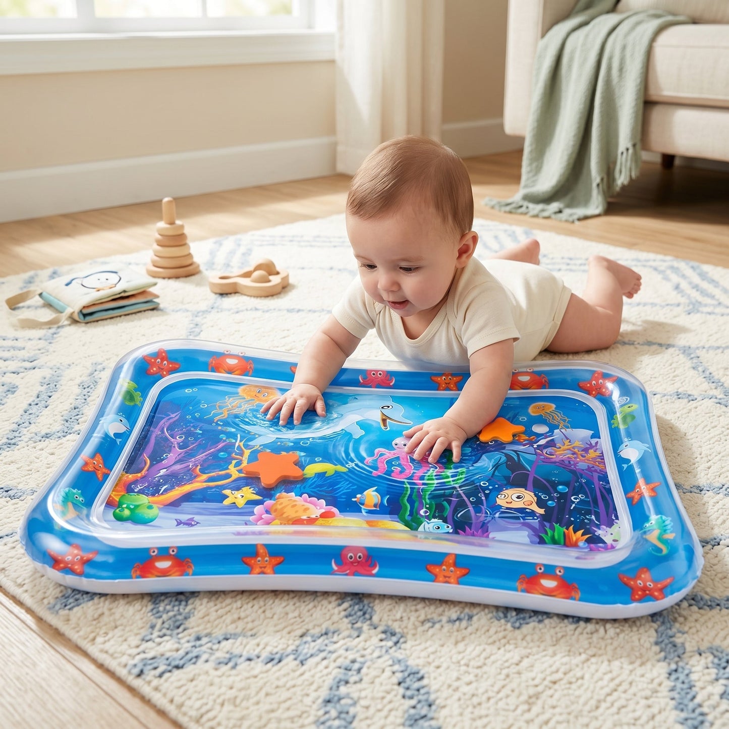 Inflatable Tummy Time Water Play Mat for Toddlers
