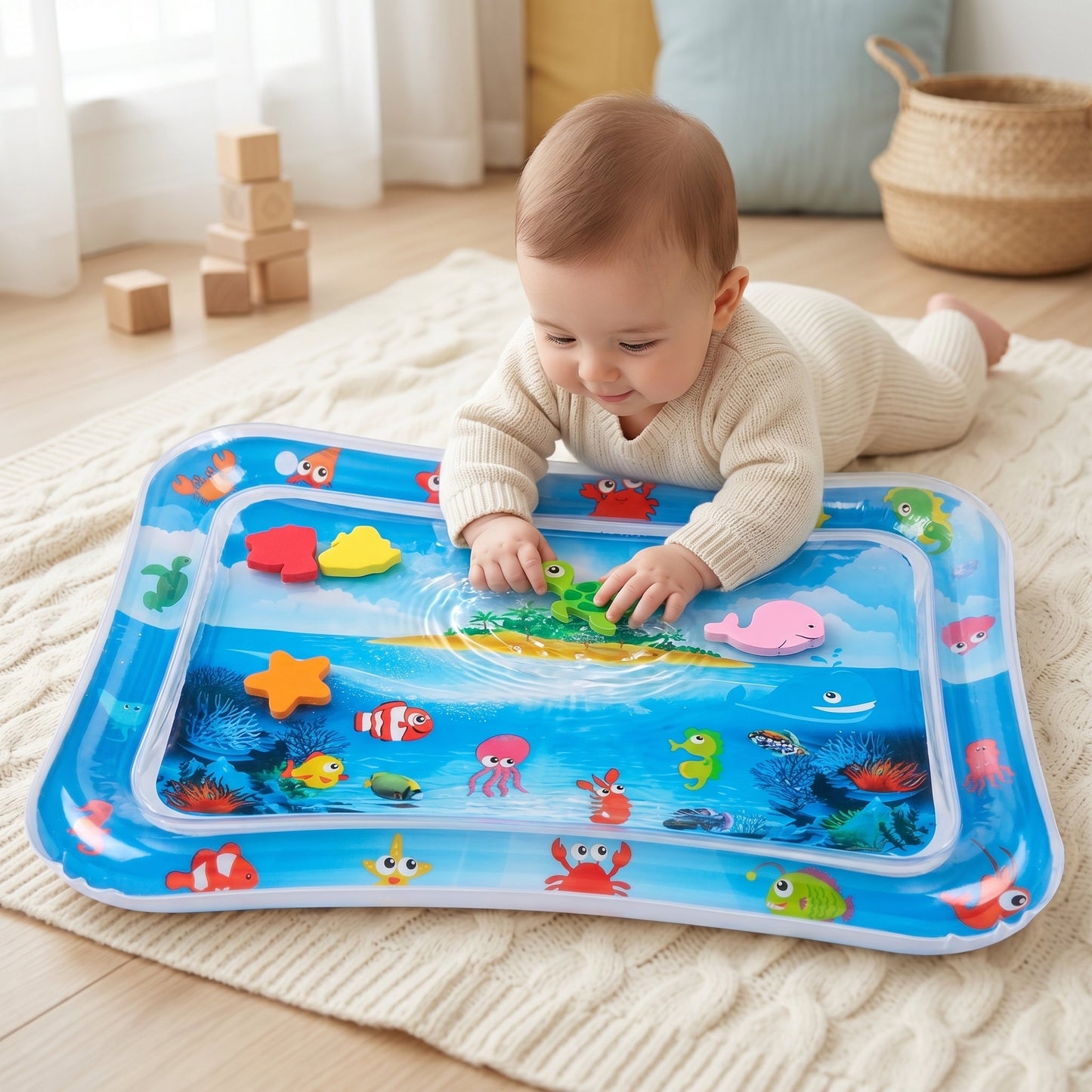 Inflatable Tummy Time Water Play Mat for Toddlers