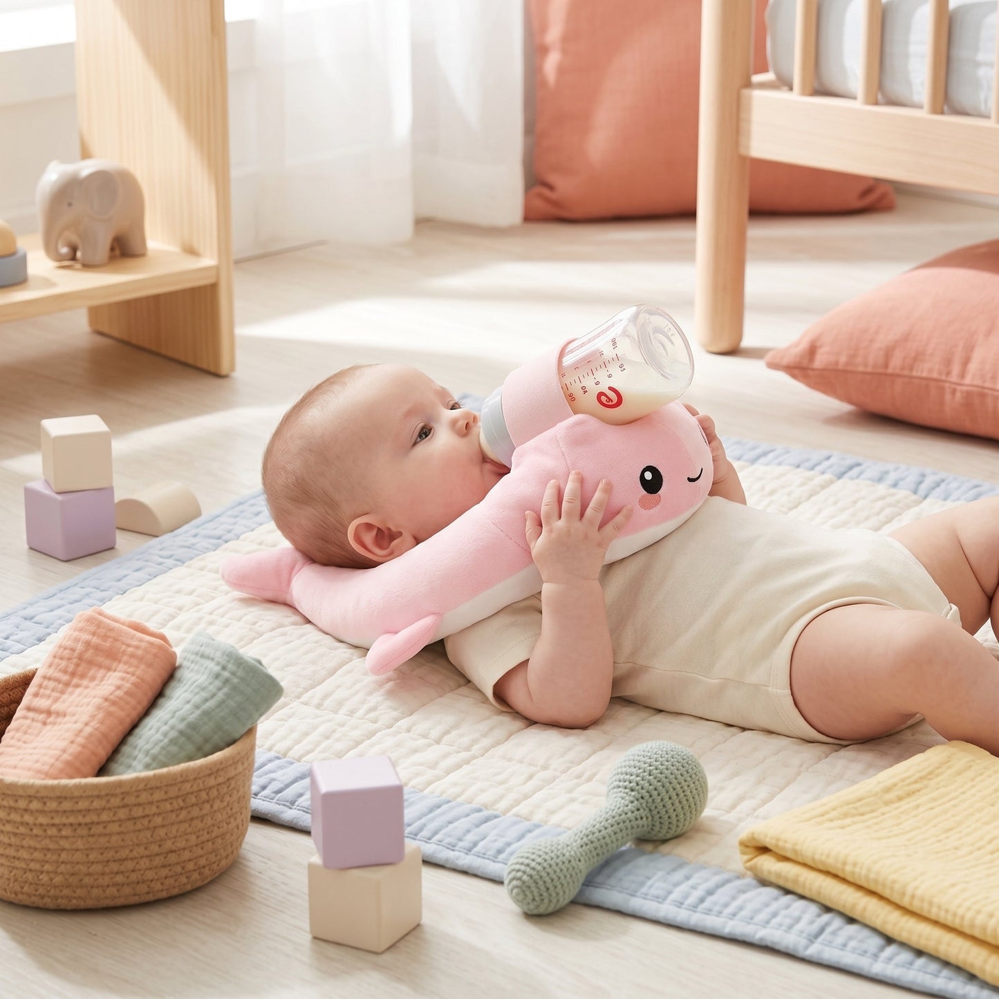Baby Feeding Support Pillow – Hands-Free Bottle Holder