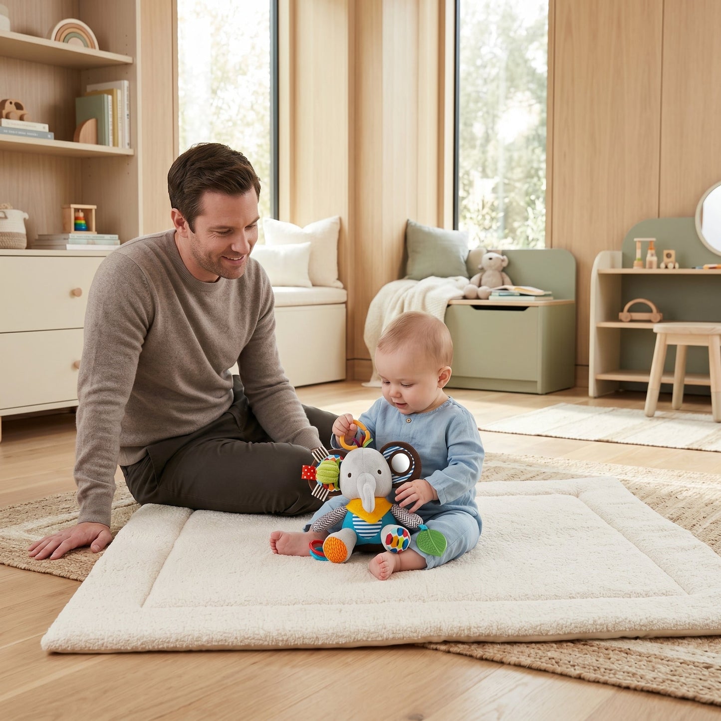 Elephant Hanging Rattle Toy for Baby Crib – Sensory Toy