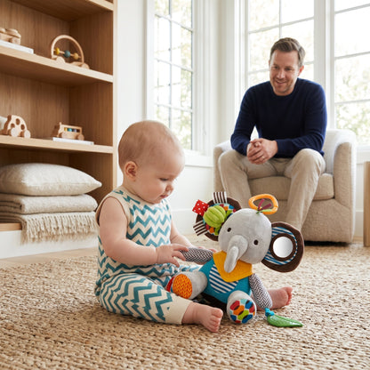Elephant Hanging Rattle Toy for Baby Crib – Sensory Toy