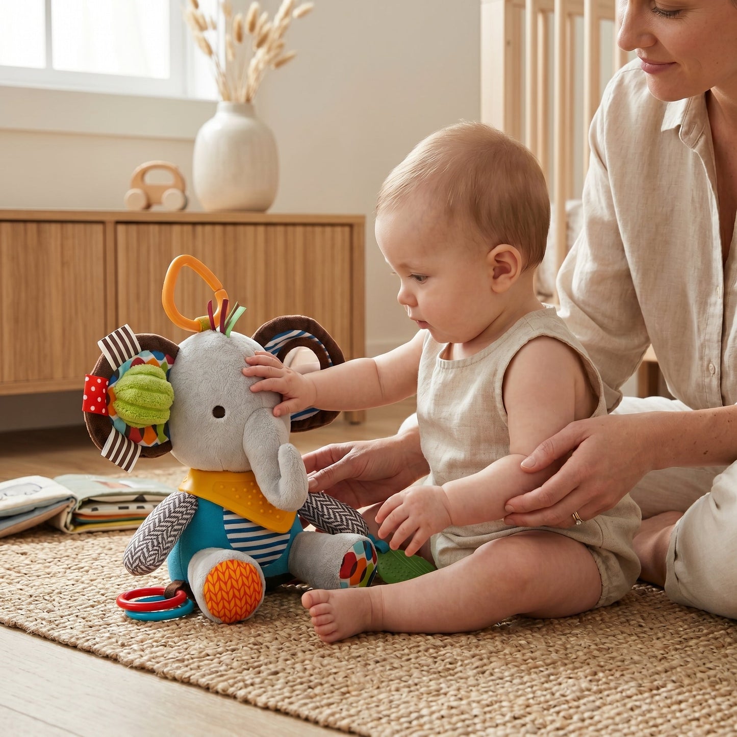 Elephant Hanging Rattle Toy for Baby Crib – Sensory Toy