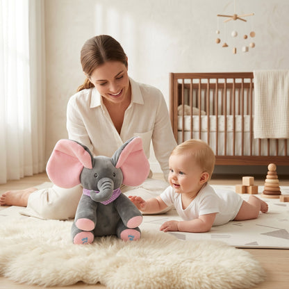 Peek-a-Boo Elephant Plush Toy for Infants – Interactive Toy