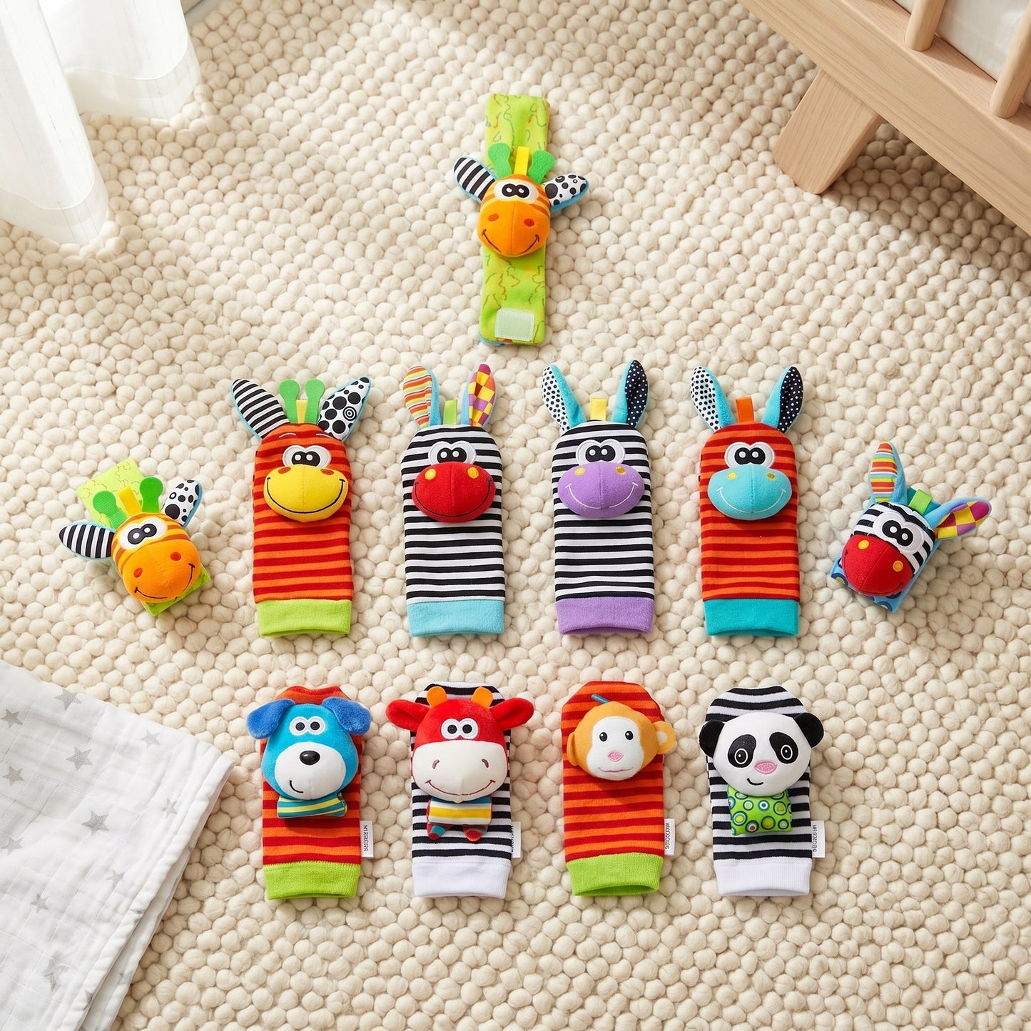 Sensory Baby Socks & Wristband Rattle Set – Development Toy