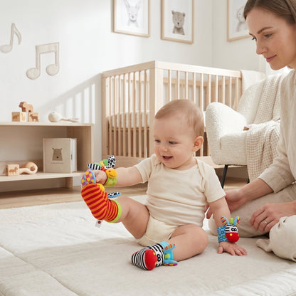Sensory Baby Socks & Wristband Rattle Set – Development Toy