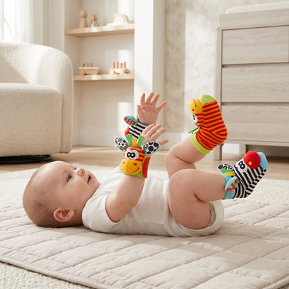 Sensory Baby Socks & Wristband Rattle Set – Development Toy