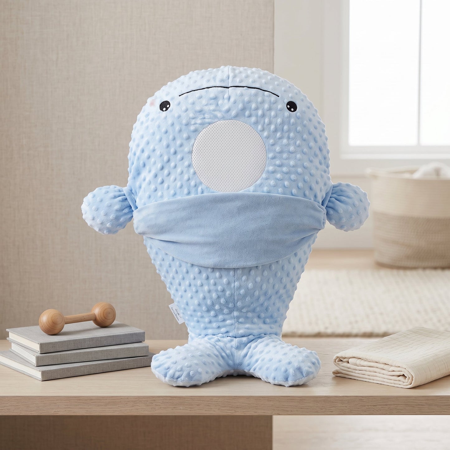 Whale Baby Tummy Relief Pillow – Feeding Colic Comfort Cushion