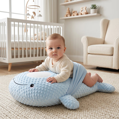 Whale Baby Tummy Relief Pillow – Feeding Colic Comfort Cushion