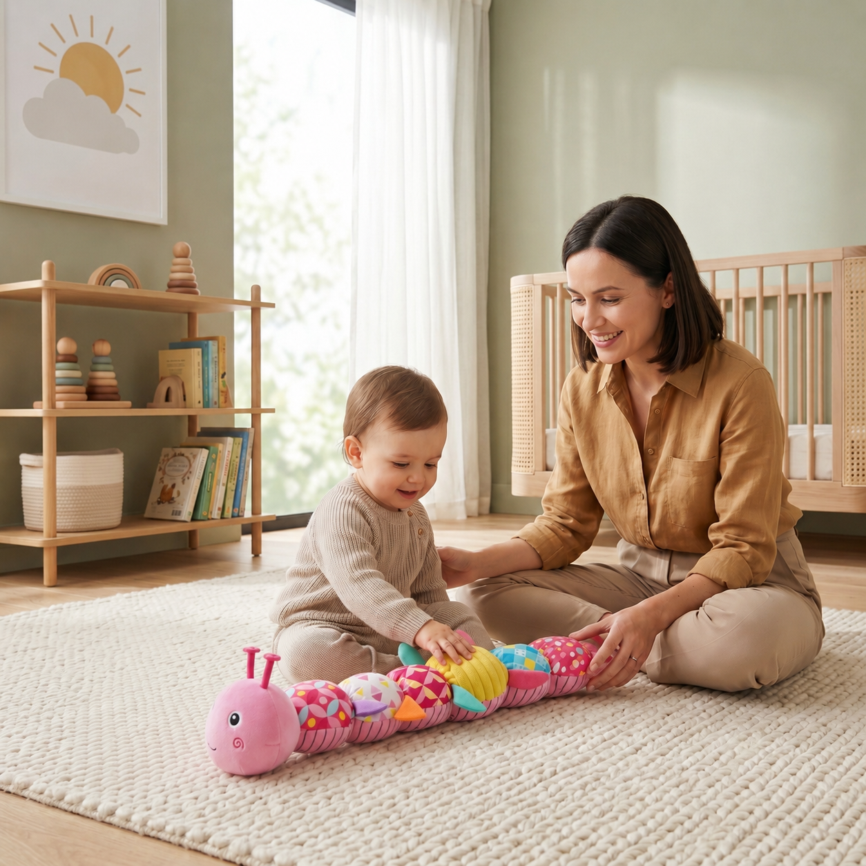 Musical Caterpillar Sensory Toy for Baby – Plush Development Toy