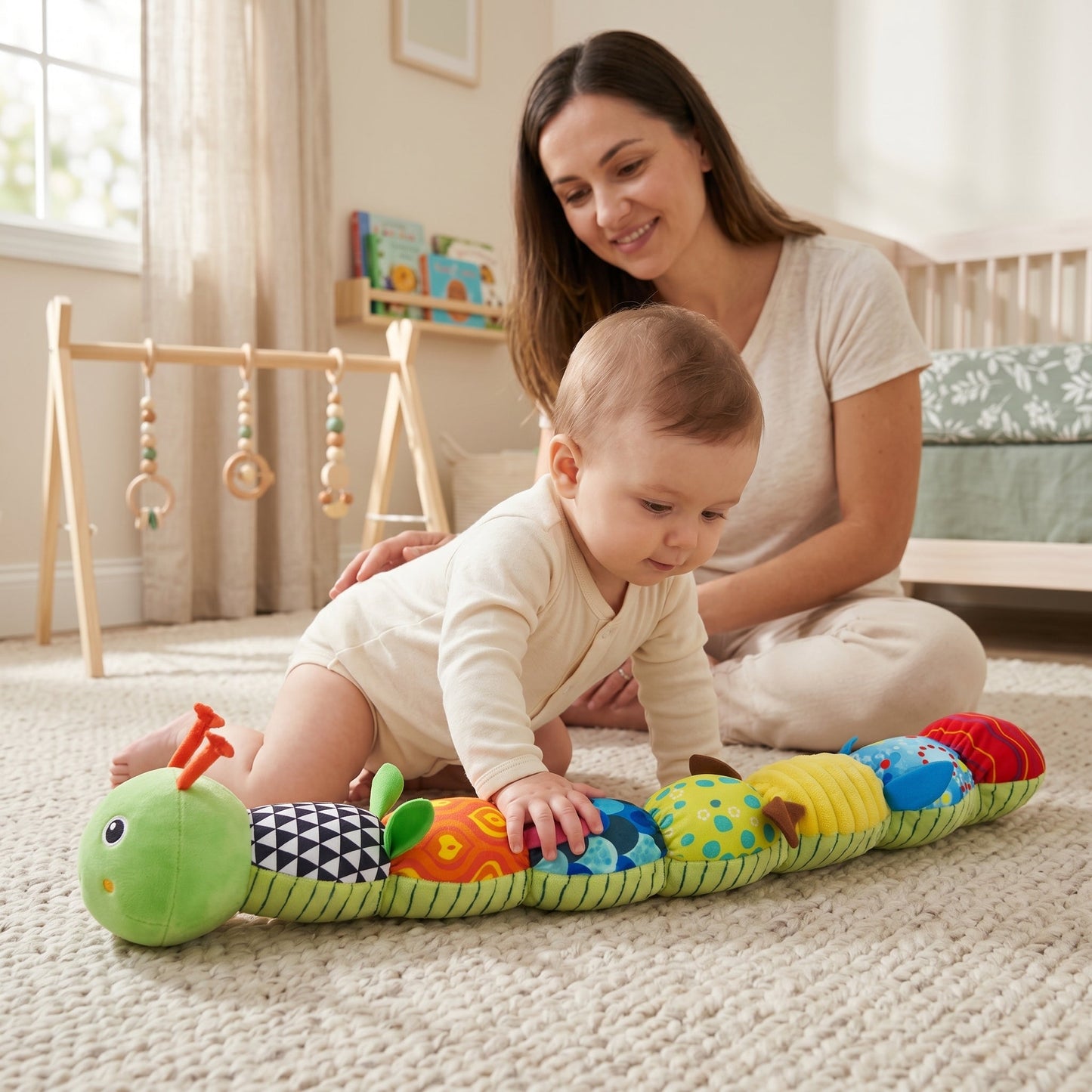Musical Caterpillar Sensory Toy for Baby – Plush Development Toy