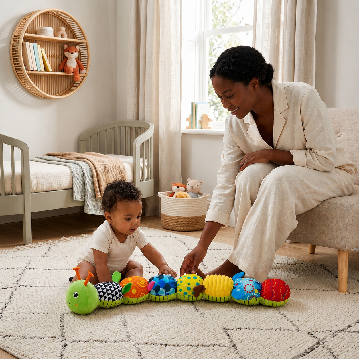 Musical Caterpillar Sensory Toy for Baby – Plush Development Toy