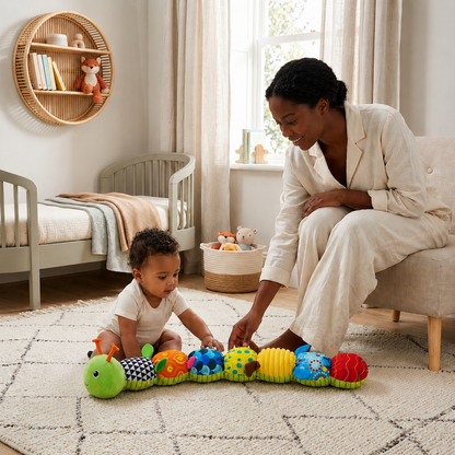 Musical Caterpillar Sensory Toy for Baby – Plush Development Toy