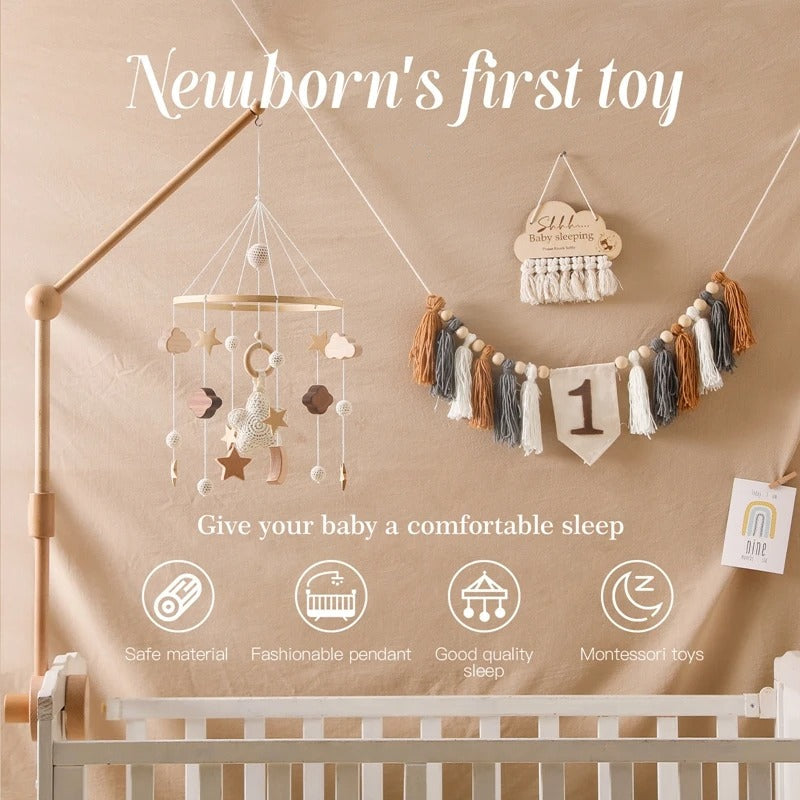 Musical Crib Mobile Set with Arm – Nursery Sleep Soother