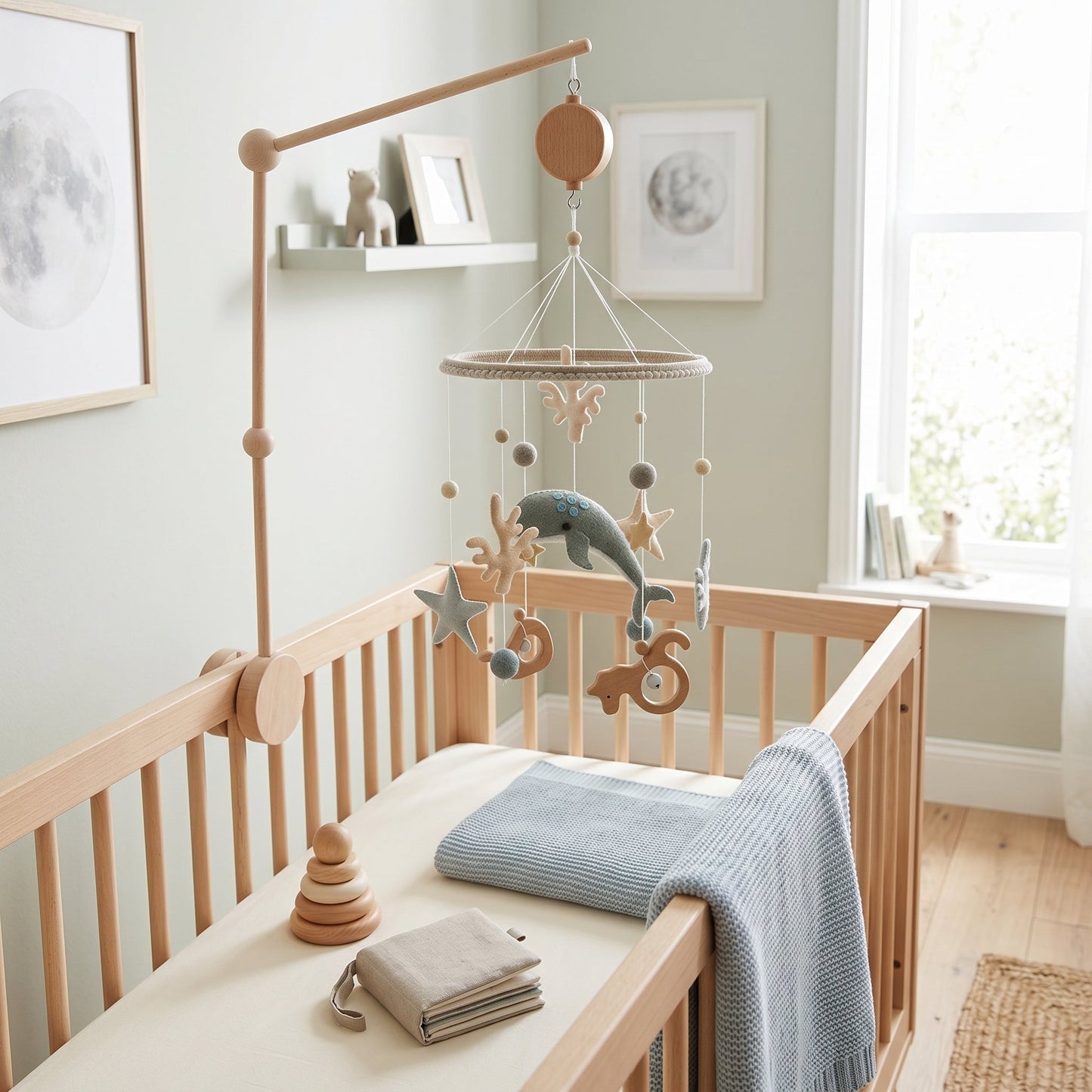 Musical Crib Mobile Set with Arm – Nursery Sleep Soother