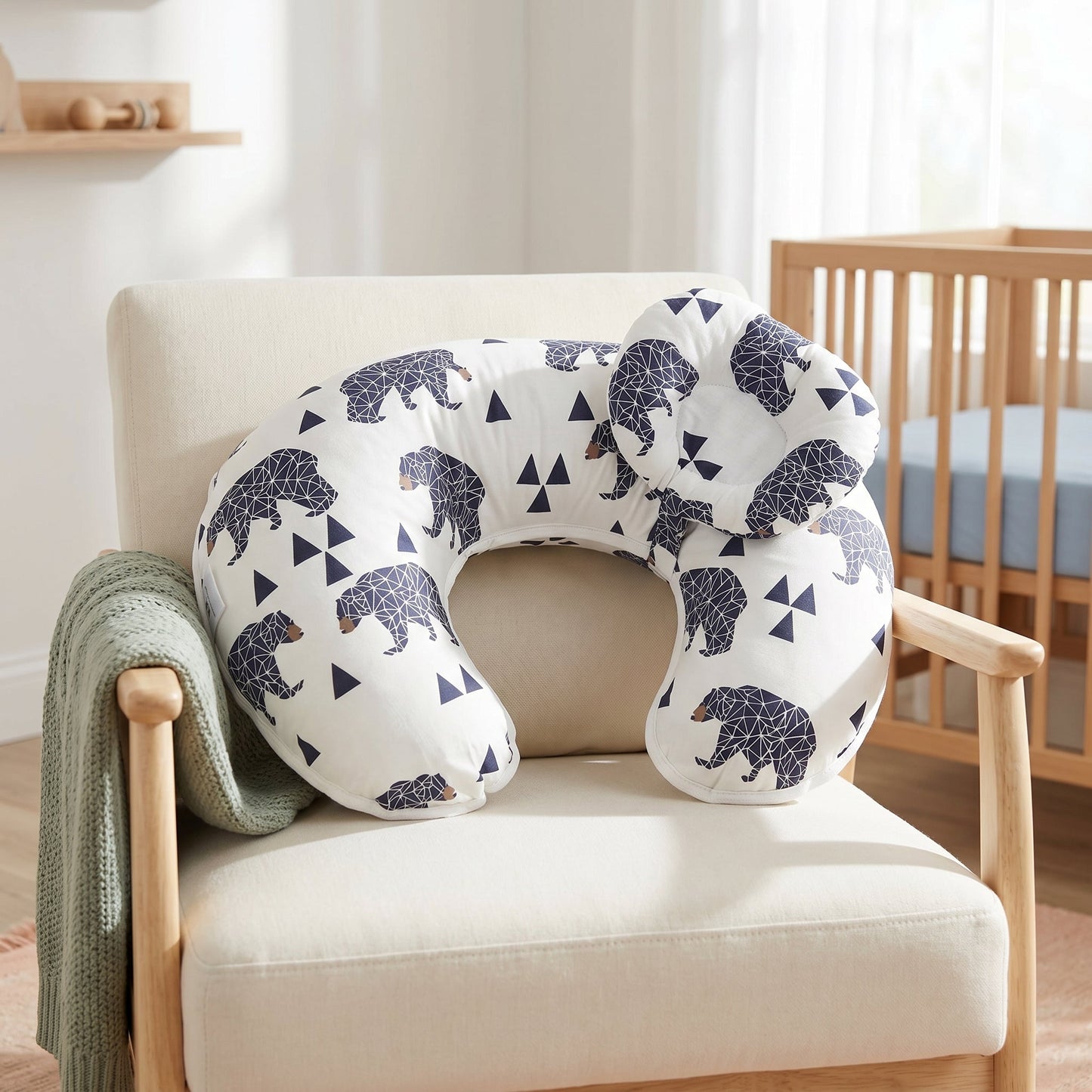 U-Shape Cotton Nursing Pillow – Breastfeeding Support Cushion