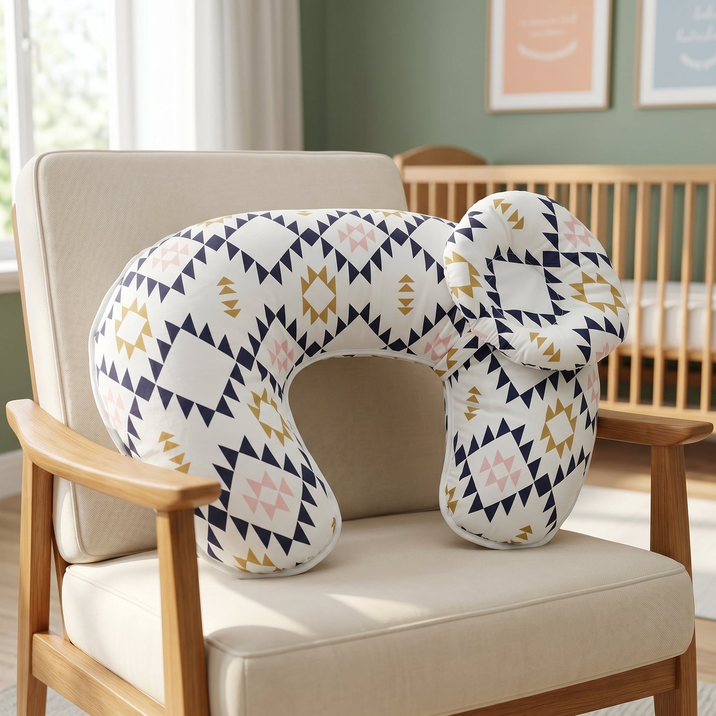 U-Shape Cotton Nursing Pillow – Breastfeeding Support Cushion