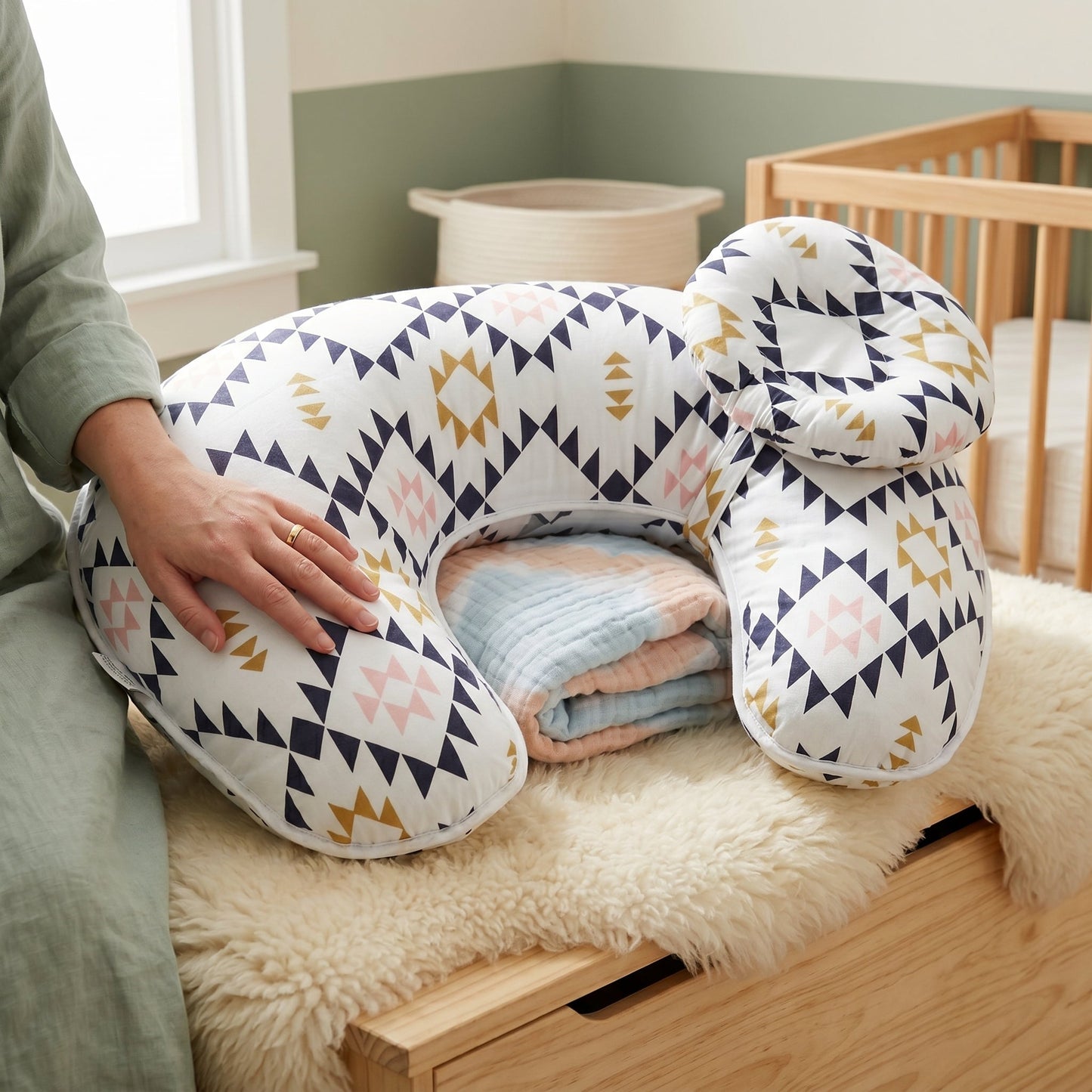 U-Shape Cotton Nursing Pillow – Breastfeeding Support Cushion