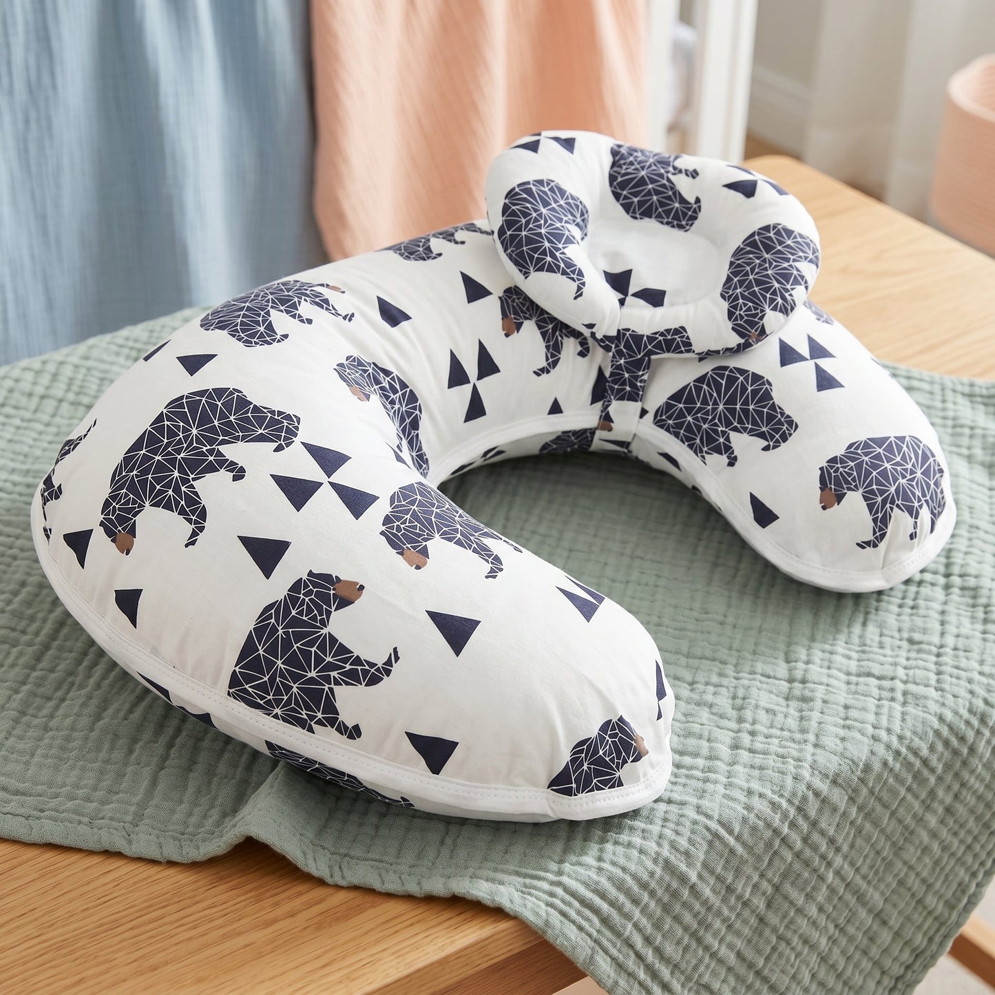 U-Shape Cotton Nursing Pillow – Breastfeeding Support Cushion