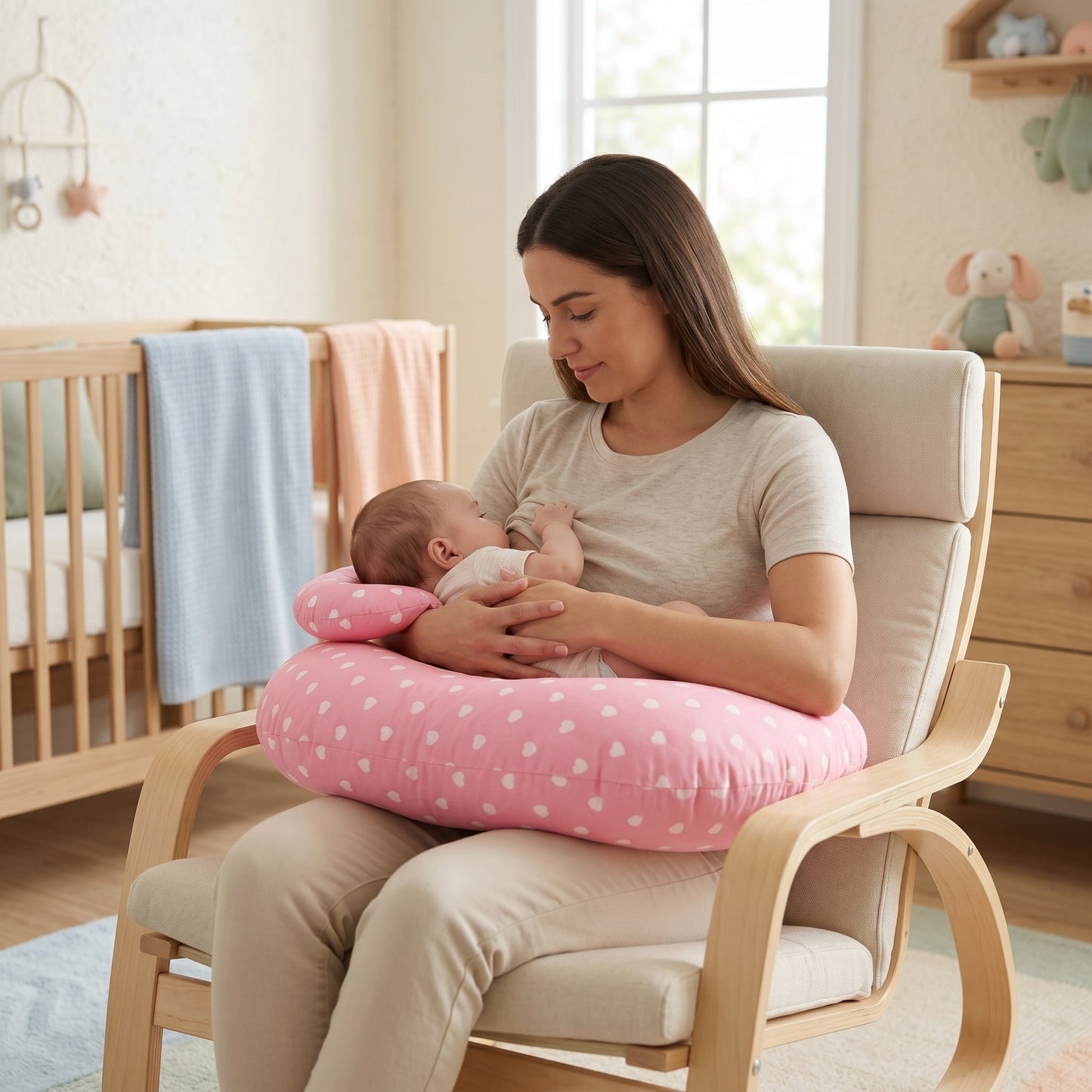 U-Shape Cotton Nursing Pillow – Breastfeeding Support Cushion