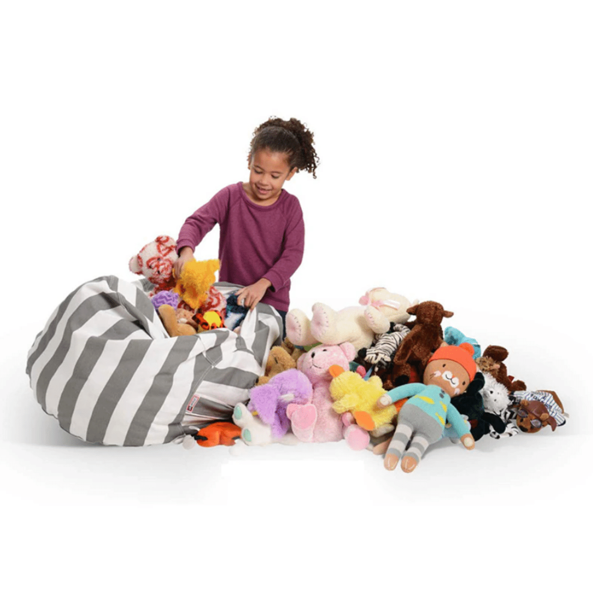 Kids Storage Bean Bag Chair – Stuffed Animal Organizer